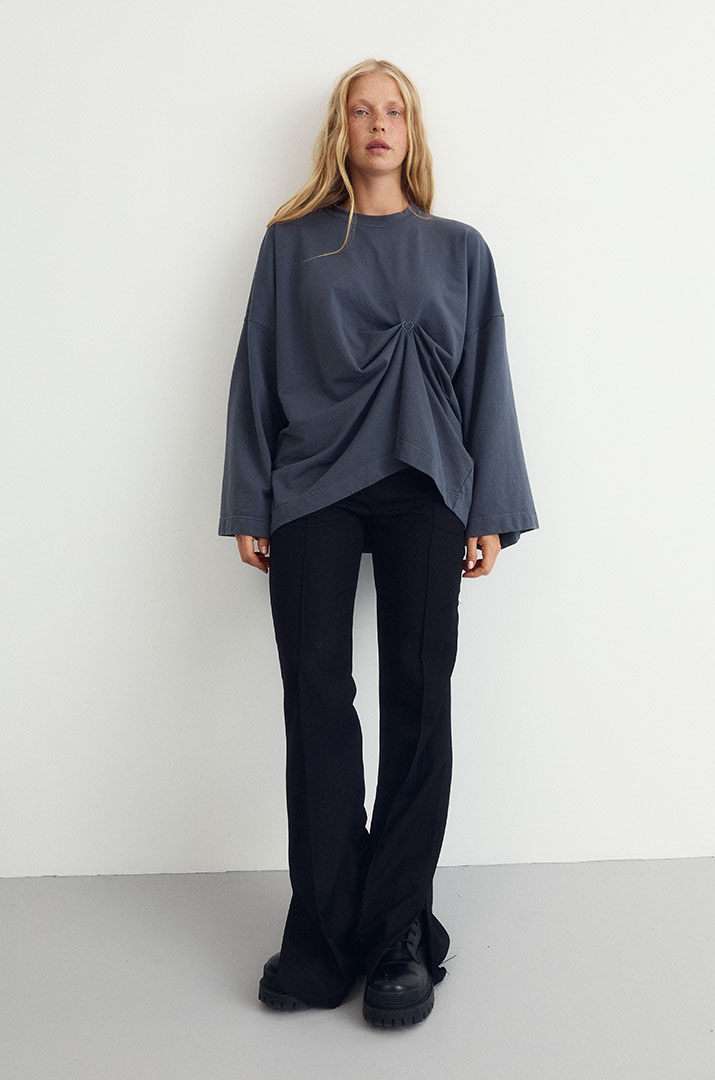 Лонгслів з драпіруванням