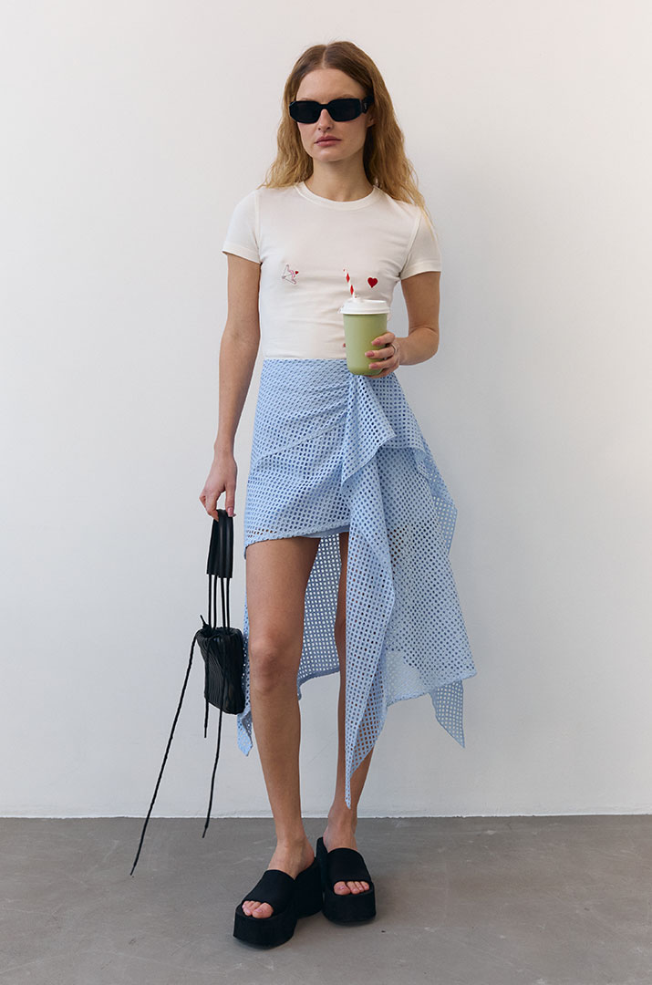 Спідниця асиметрична мереживо
